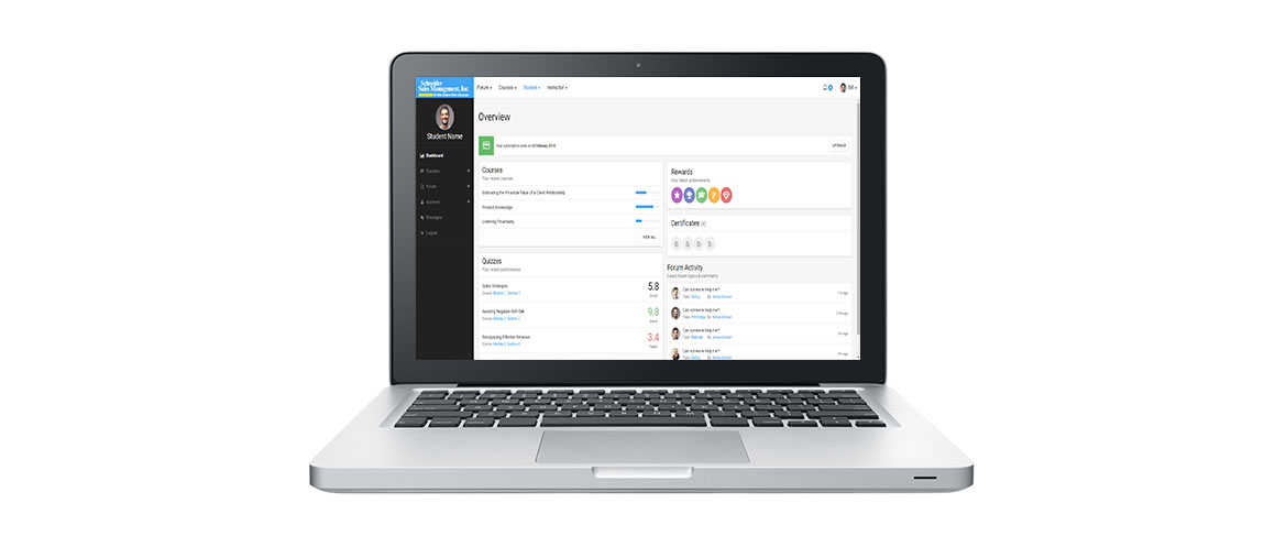 sales lms dashboard